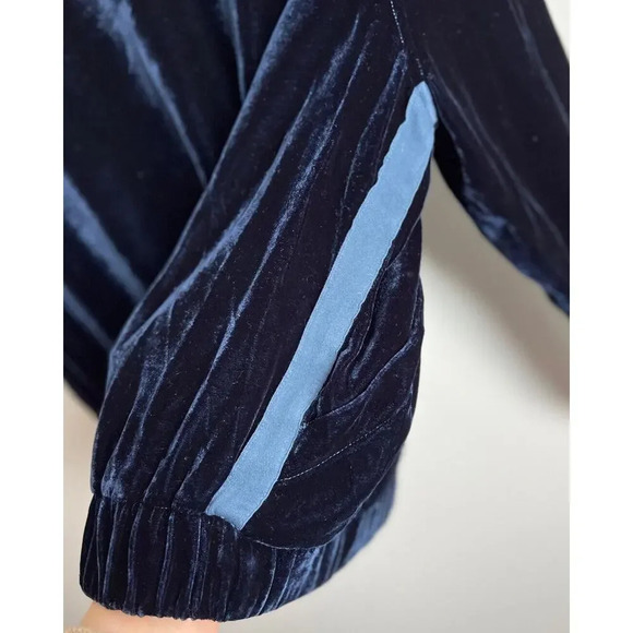 Cloth & Stone Velvet Silk Blend Zip Up Jacket Style B4330-707 Size Large Women’s - Picture 7 of 9